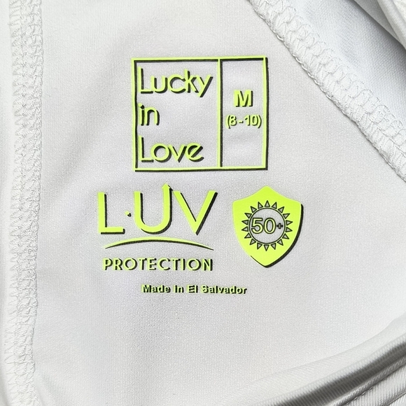 Lucky in Love White Long Mesh Sleeve SPF 50 Tennis Pickleball Dry Fit Top M - Picture 2 of 8